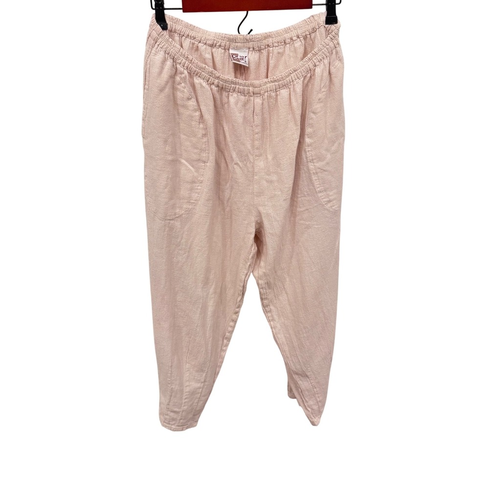 Oh My Gauze Cotton Pants cropped Sz‎ 2 lg preloved off white lagenlook
